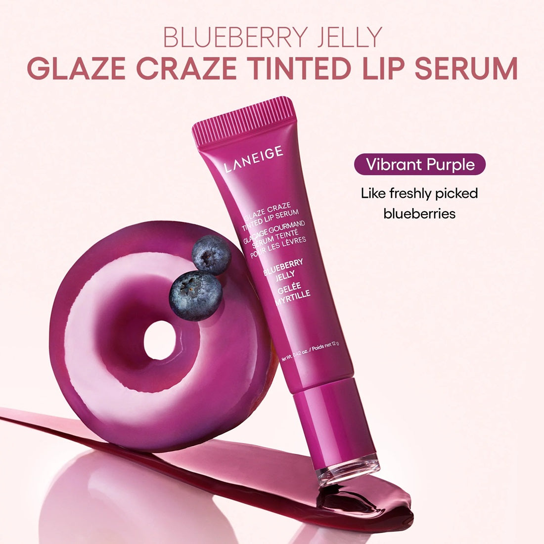 Son LANEIGE Glaze Craze Tinted Lip Serum #Blueberry Jelly - Vibrant Purple-Kallos