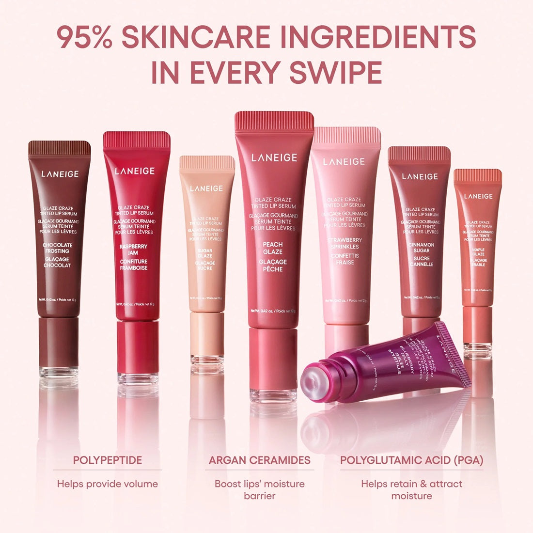 Son LANEIGE Glaze Craze Tinted Lip Serum #Chocolate Frosting - Warm Brown-Kallos