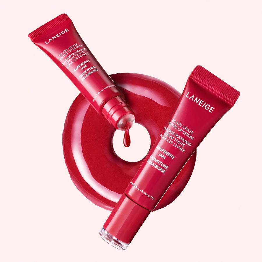 Son LANEIGE Glaze Craze Tinted Lip Serum #Raspberry Jam - Sheer Red-Kallos