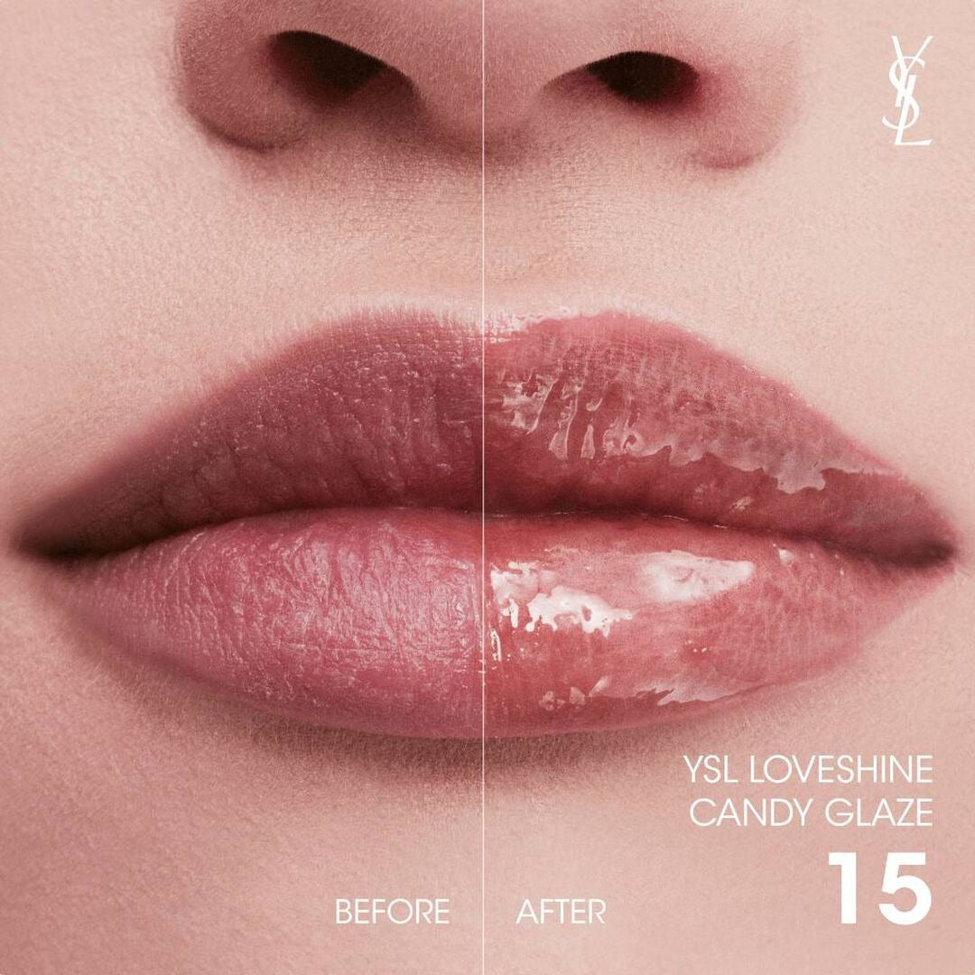 Son YSL Loveshine Candy Glaze #15 Showcasing Nude