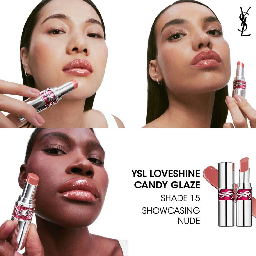 Son YSL Loveshine Candy Glaze #15 Showcasing Nude