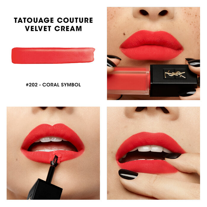 Son YSL Tatouage Couture Velvet Cream Lipstick #202 Coral Symbol - Kallos Vietnam