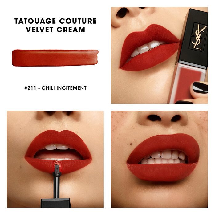 Son YSL Tatouage Couture Velvet Cream Lipstick #211 Chili Incitement - Kallos Vietnam