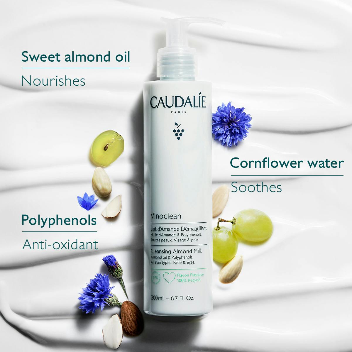 Sữa Rửa Mặt Caudalie Gentle Cleansing Almond Milk #200 mL