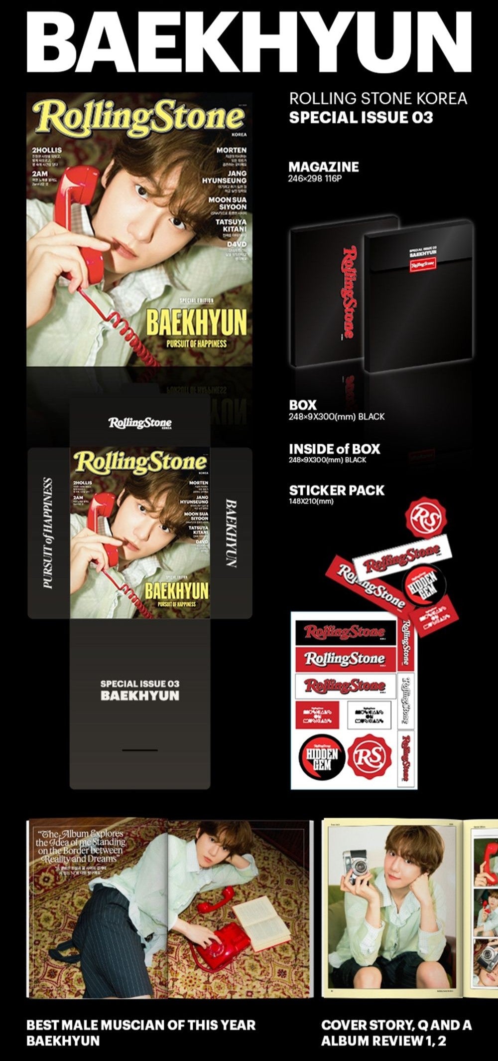 Tạp Chí Rolling Stone (Korea) Magazine #Vol.3 - Baek Hyun