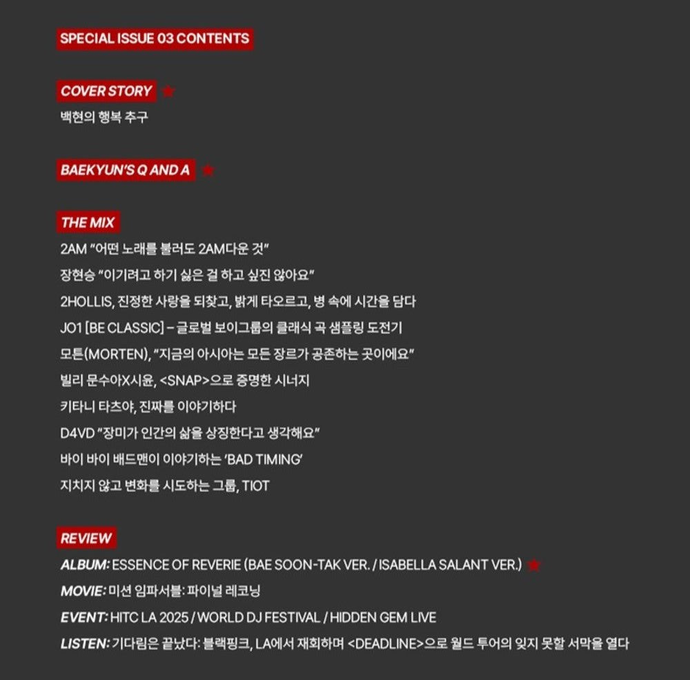 Tạp Chí Rolling Stone (Korea) Magazine #Vol.3 - Baek Hyun