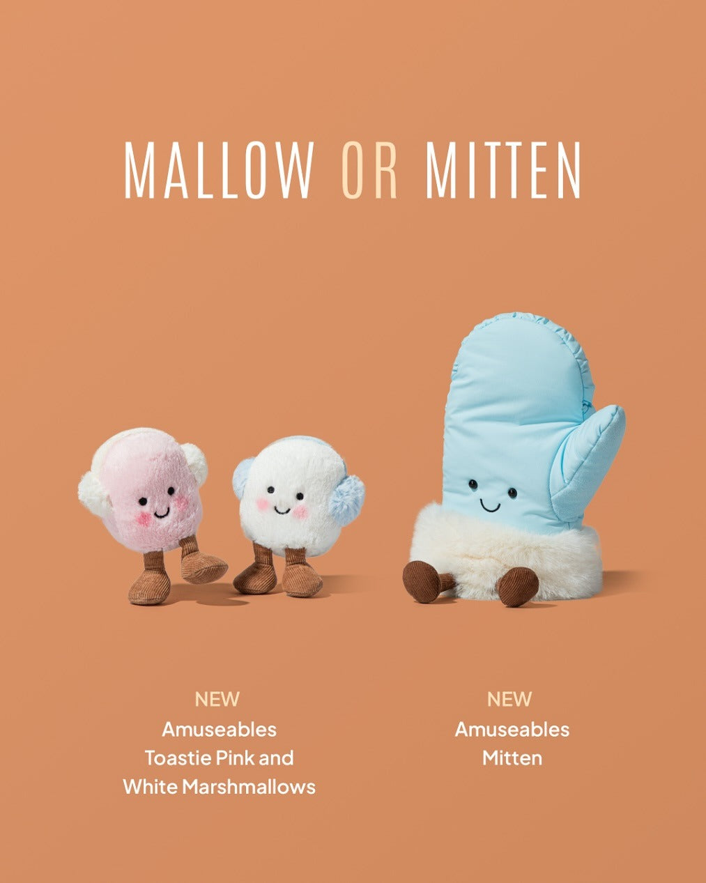 Thú Bông JELLYCAT Amuseables Toastie Pink And White Marshmallows-Kallos