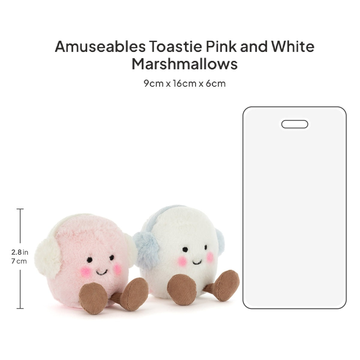 Thú Bông JELLYCAT Amuseables Toastie Pink And White Marshmallows
