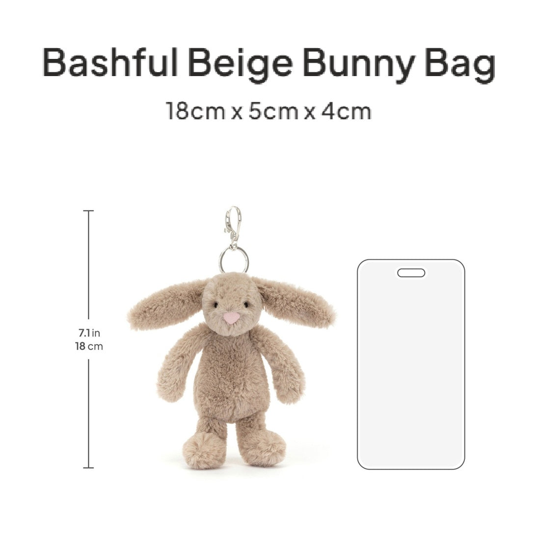 Thú Bông JELLYCAT Bashful Beige Bunny Bag Charm