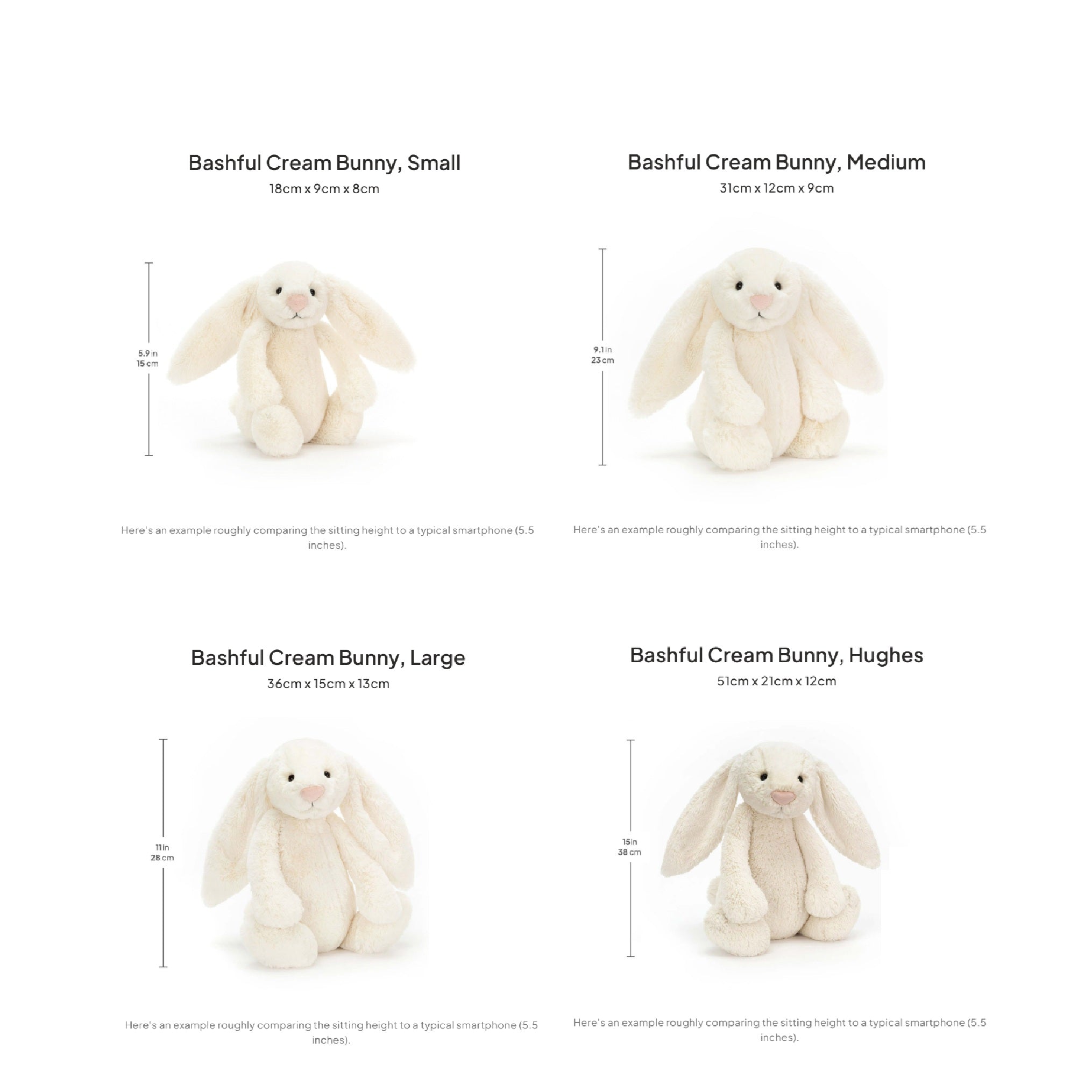 Thú Bông JELLYCAT Bashful Cream Bunny-Kallos