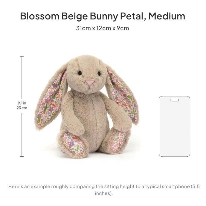 Thú Bông JELLYCAT Blossom Beige Bunny Petal-Kallos