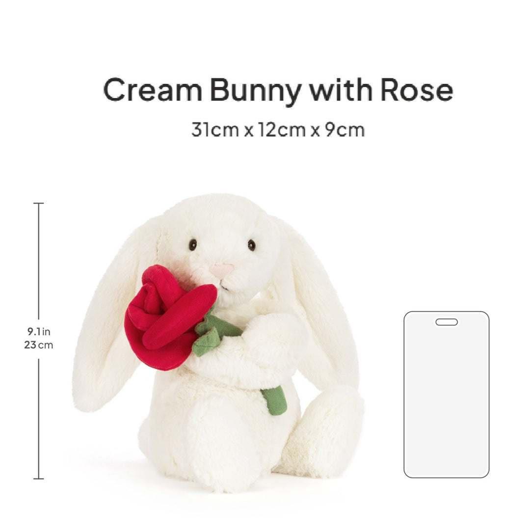 Thú Bông JELLYCAT Cream Bunny With Rose