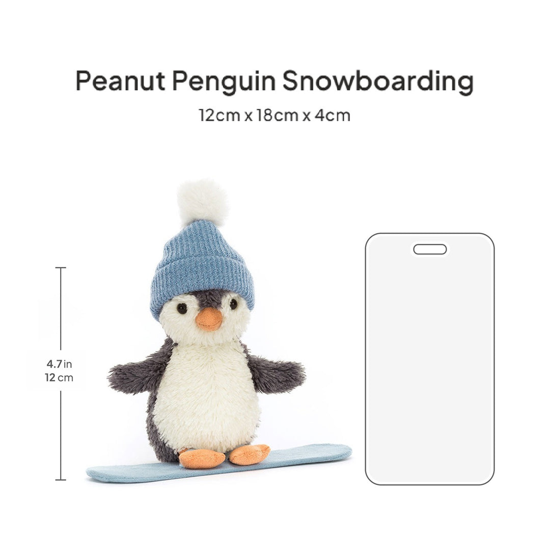 Thú Bông JELLYCAT Peanut Penguin Snowboarding