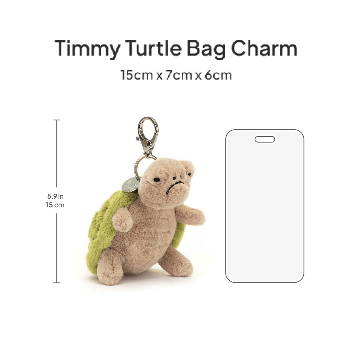 Móc Khoá Thú Bông JELLYCAT Timmy Turtle Bag Charm