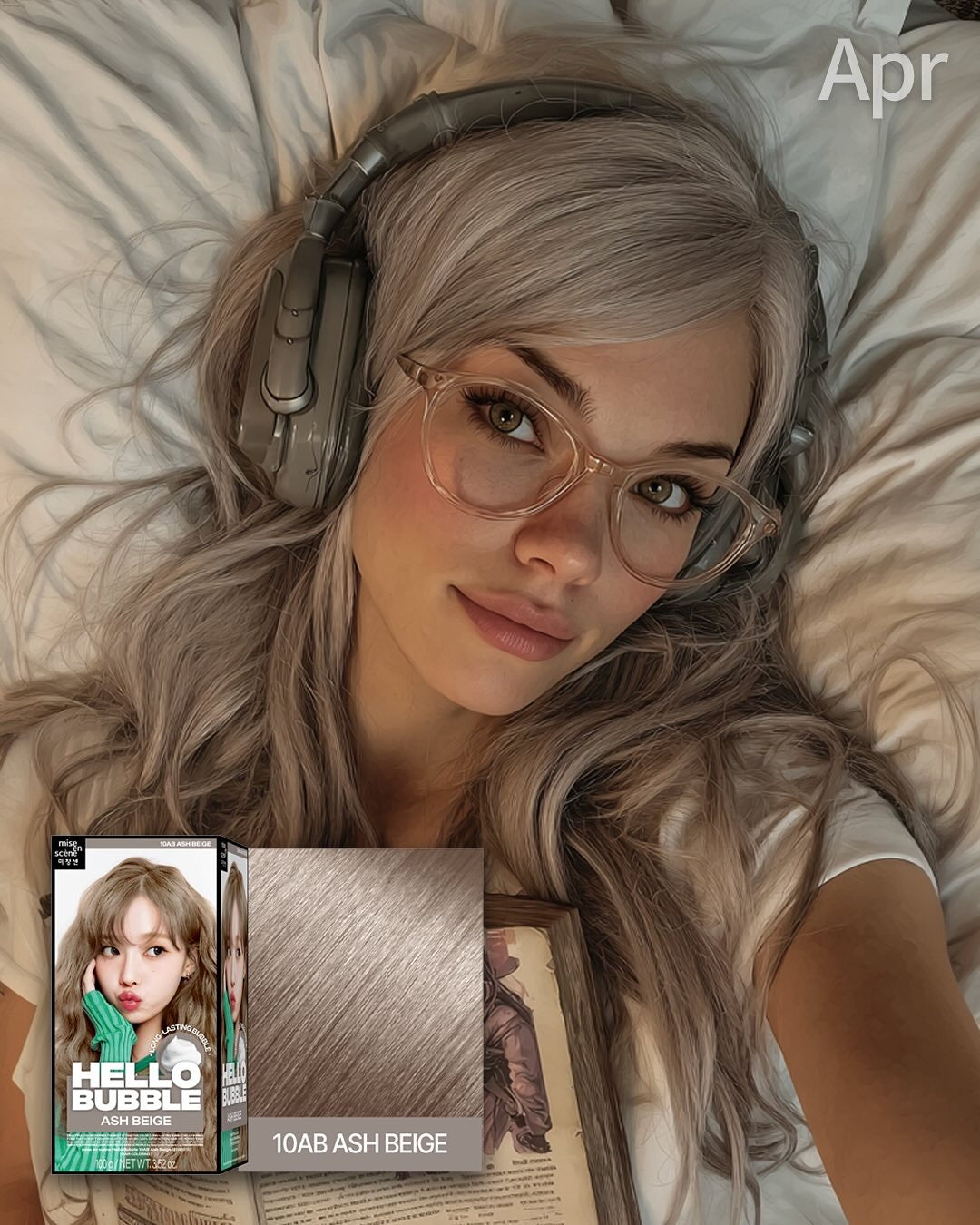 Thuốc Nhuộm Tóc Mise En Scene Hello Bubble #10AB Ash Beige