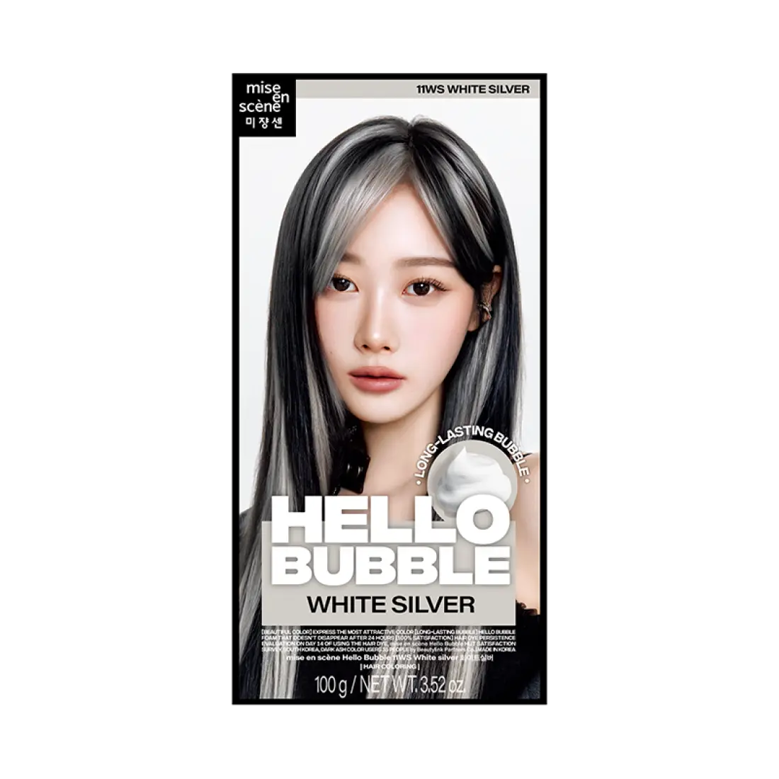 Thuốc Nhuộm Tóc Mise En Scene Hello Bubble #11WS White Silver-Kallos