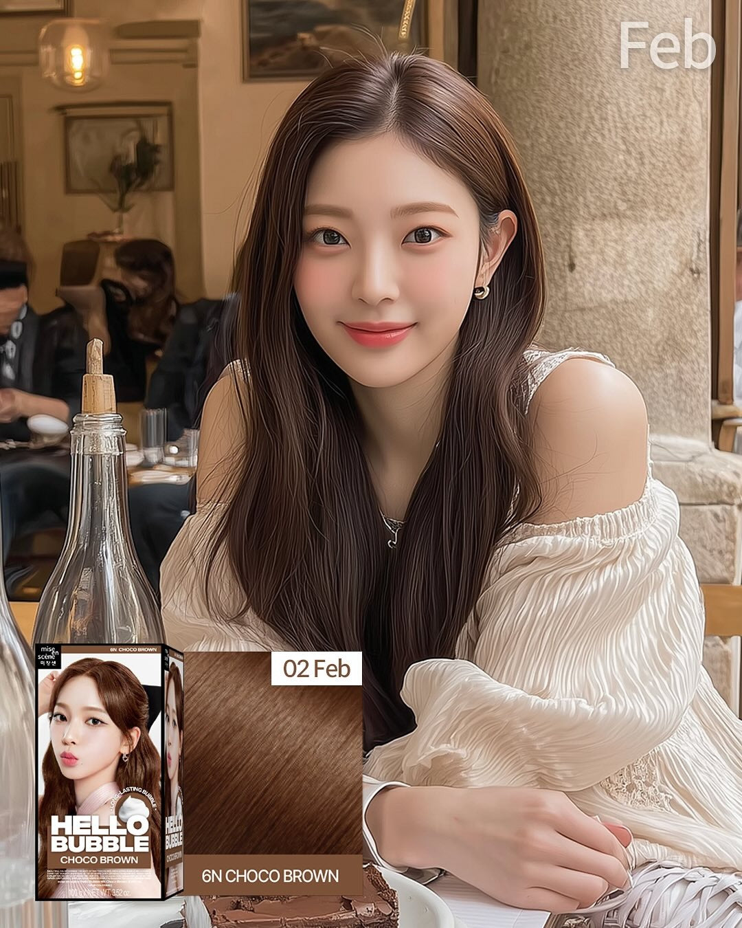 Thuốc Nhuộm Tóc Mise En Scene Hello Bubble #6N Choco Brown