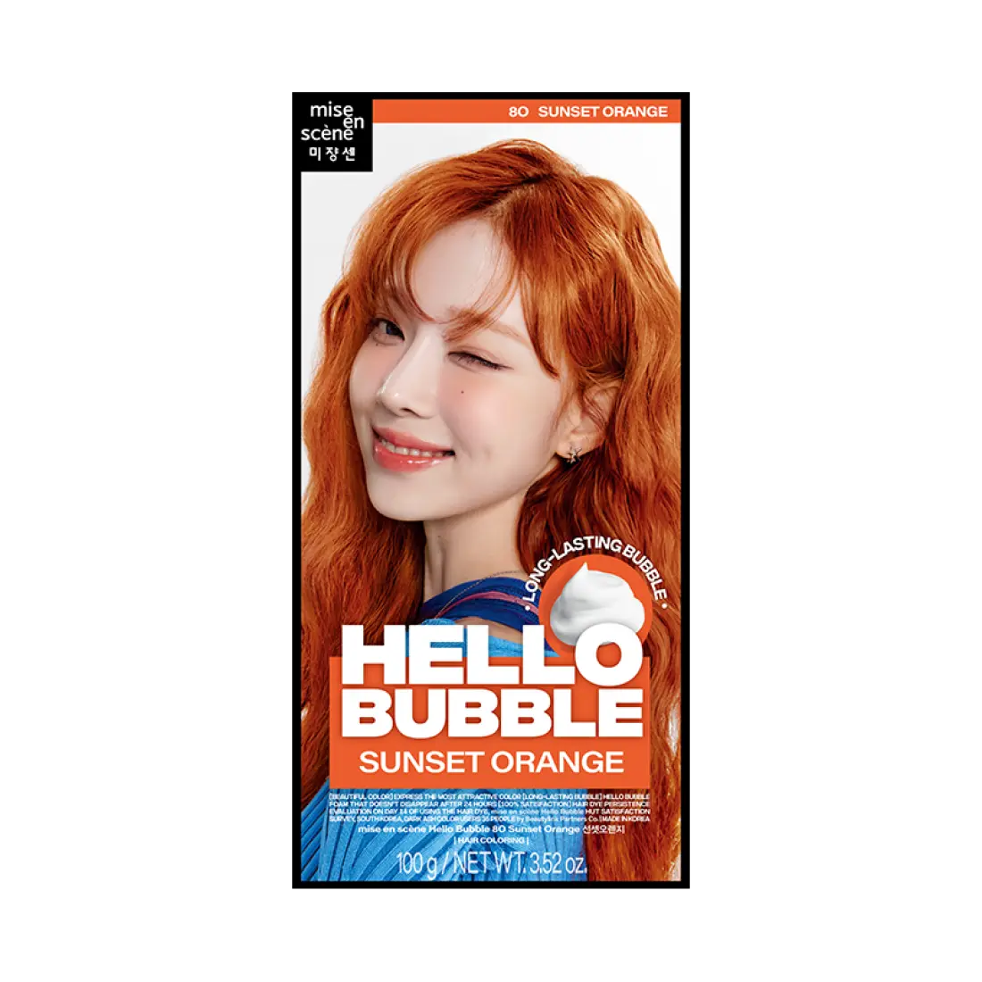 Thuốc Nhuộm Tóc Mise En Scene Hello Bubble #8O Sunset Orange-Kallos