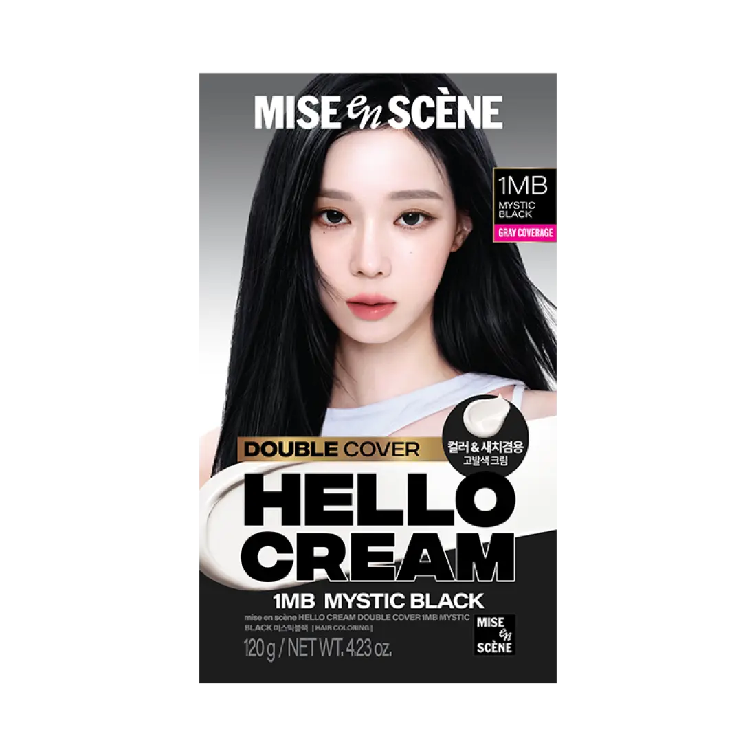 Thuốc Nhuộm Tóc Mise En Scene Hello Cream Double Cover #1MB Mystic Black
