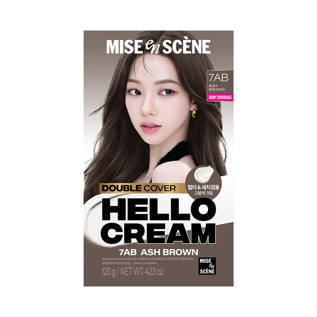 Thuốc Nhuộm Tóc Mise En Scene Hello Cream Double Cover #7AB Ash Brown