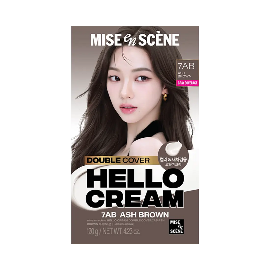 Thuốc Nhuộm Tóc Mise En Scene Hello Cream Double Cover #7AB Ash Brown-Kallos