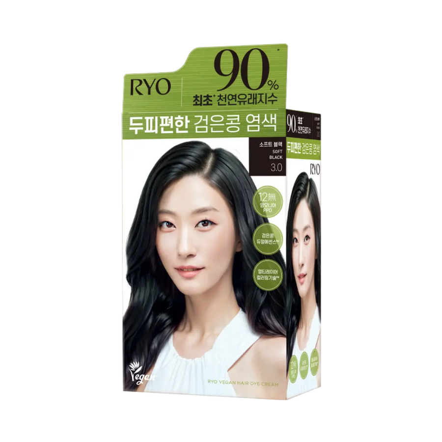 Thuốc Nhuộm Tóc RYO Vegan Hair Dye Cream #3.0 Soft Black-Kallos