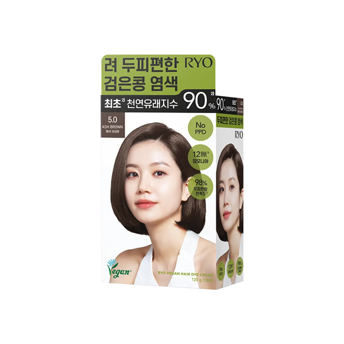 Thuốc Nhuộm Tóc RYO Vegan Hair Dye Cream #5.0 Ash Brown