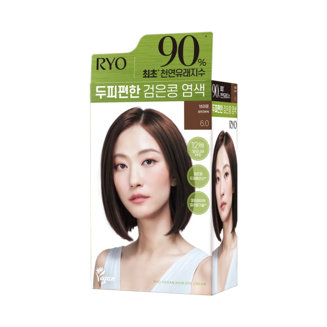 Thuốc Nhuộm Tóc RYO Vegan Hair Dye Cream #6.0 Brown