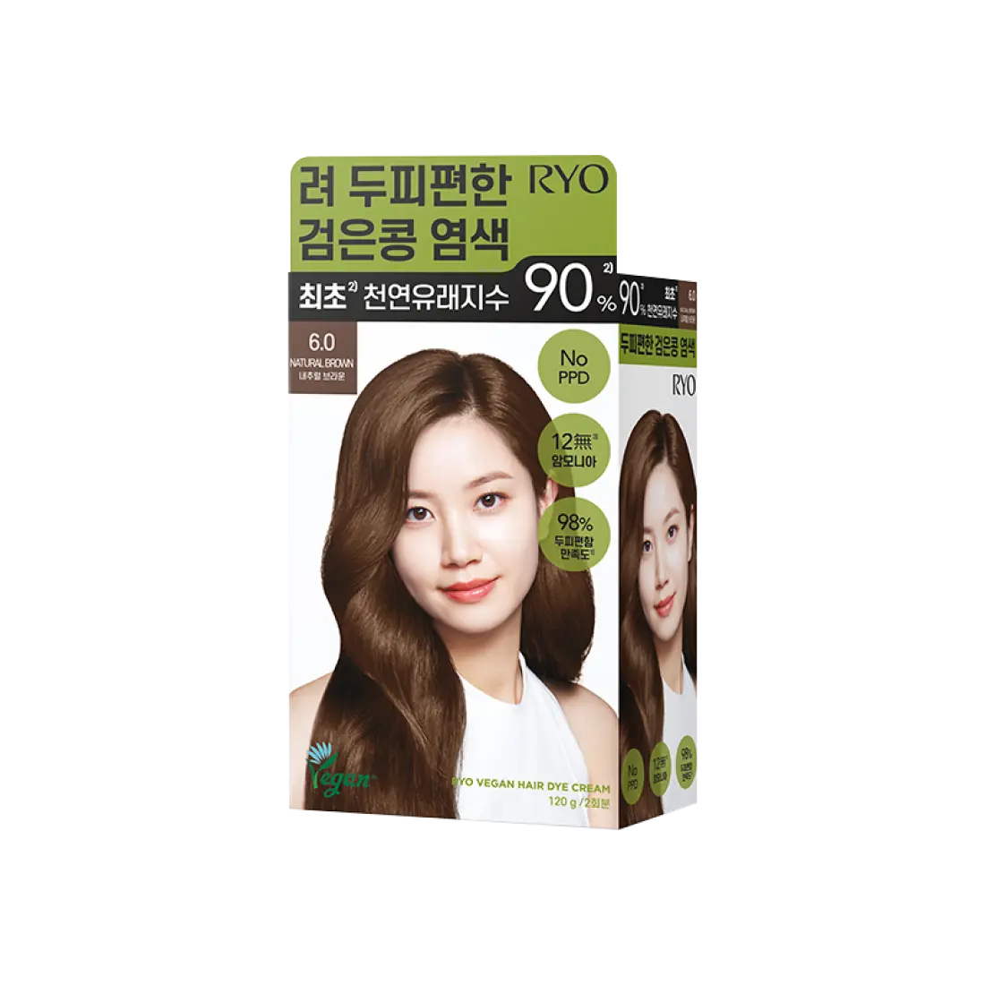 Thuốc Nhuộm Tóc RYO Vegan Hair Dye Cream #6.0 Brown