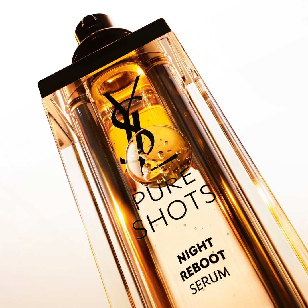 YSL Pure Shots Night Reboot Serum bottle on a white background