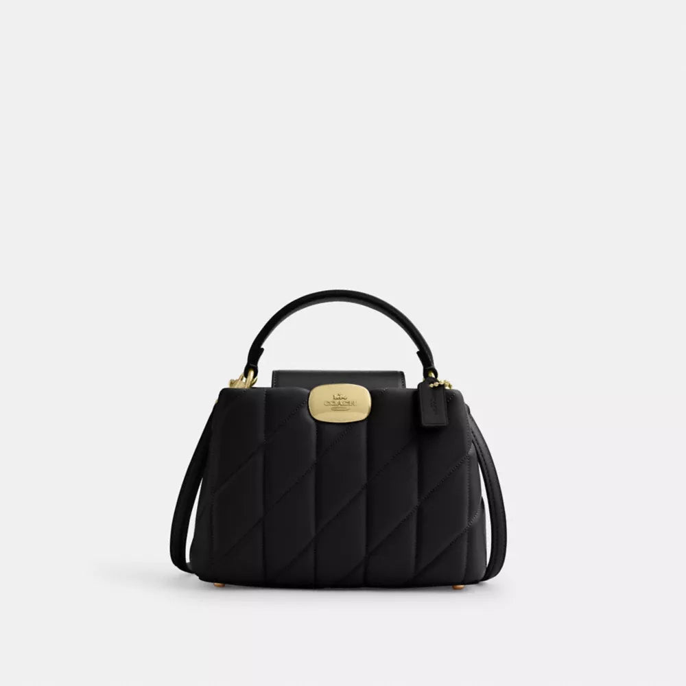 Túi COACH Eliza Mini Carryall Bag with Quilting #Gold / Black - Kallos Vietnam