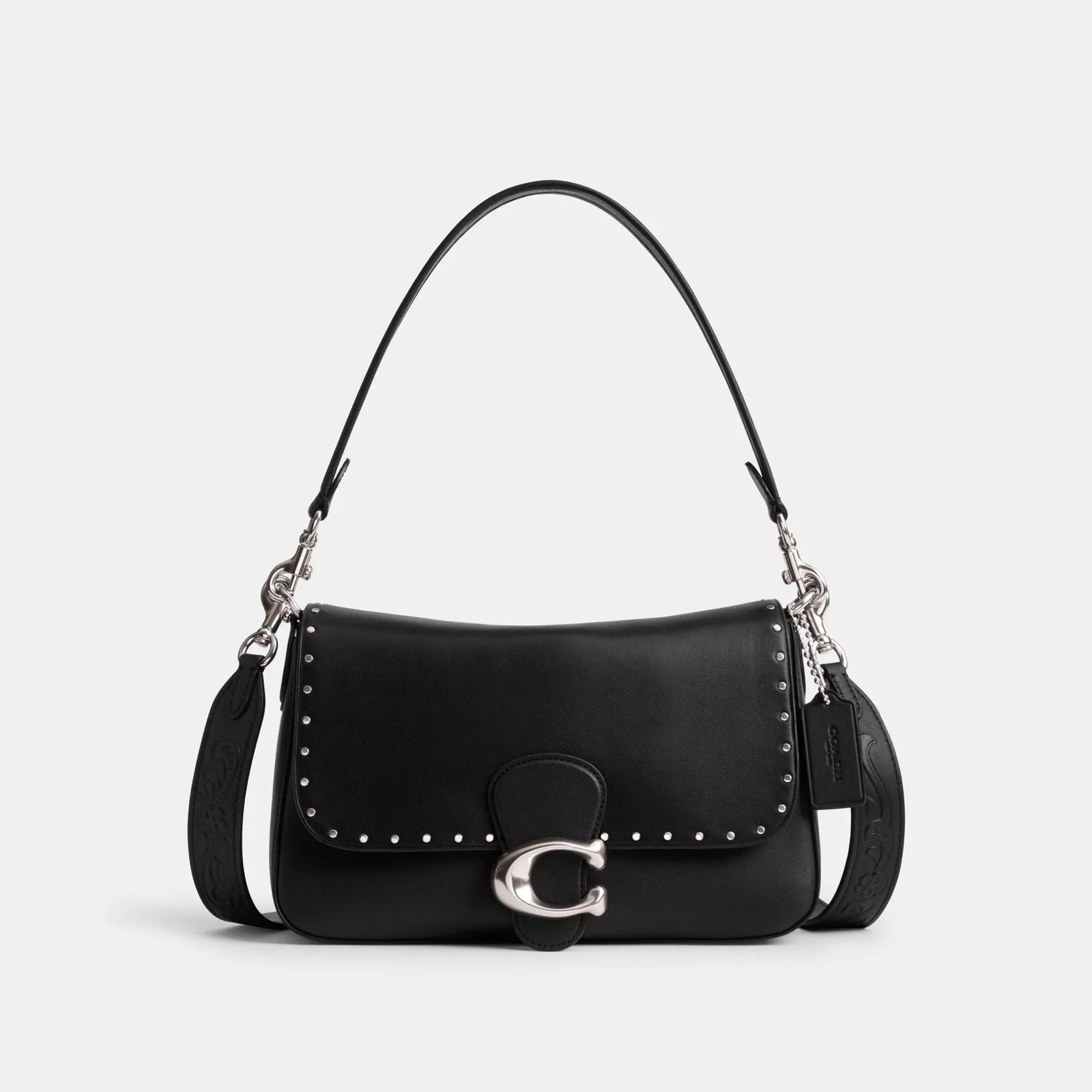Túi COACH Soft Tabby Shoulder Bag with Rivets #Silver / Black - Kallos Vietnam