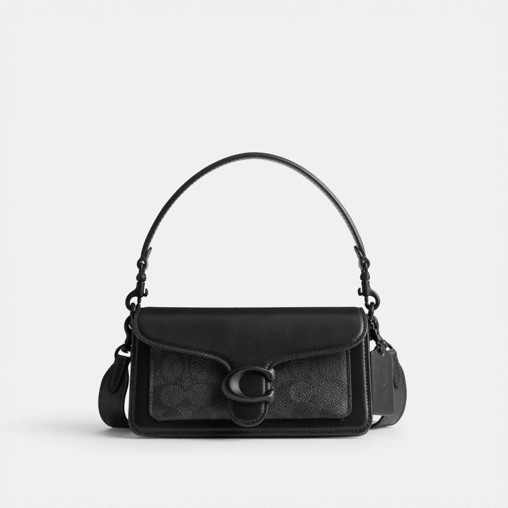 Túi COACH Tabby Shoulder Bag 20 In Signature Canvas #Matte Black / Charcoal / Black