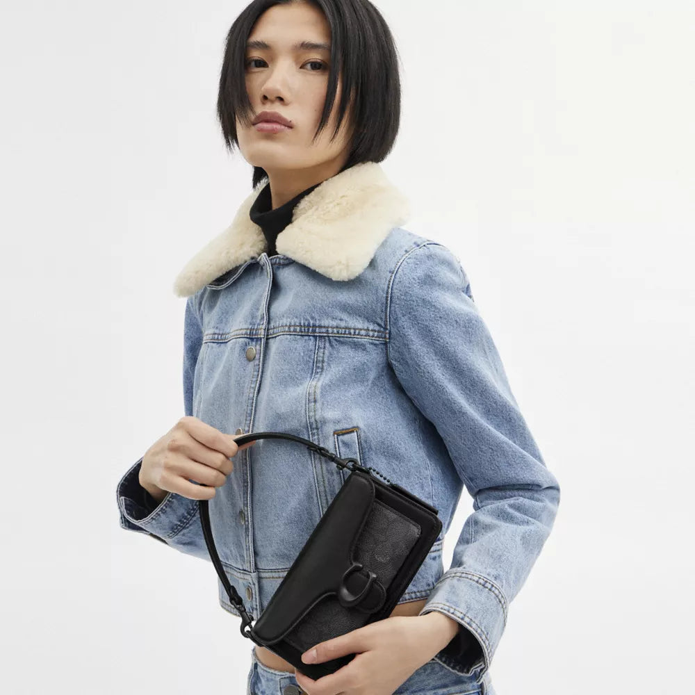 Túi COACH Tabby Shoulder Bag 20 In Signature Canvas #Matte Black / Charcoal / Black - Kallos Vietnam