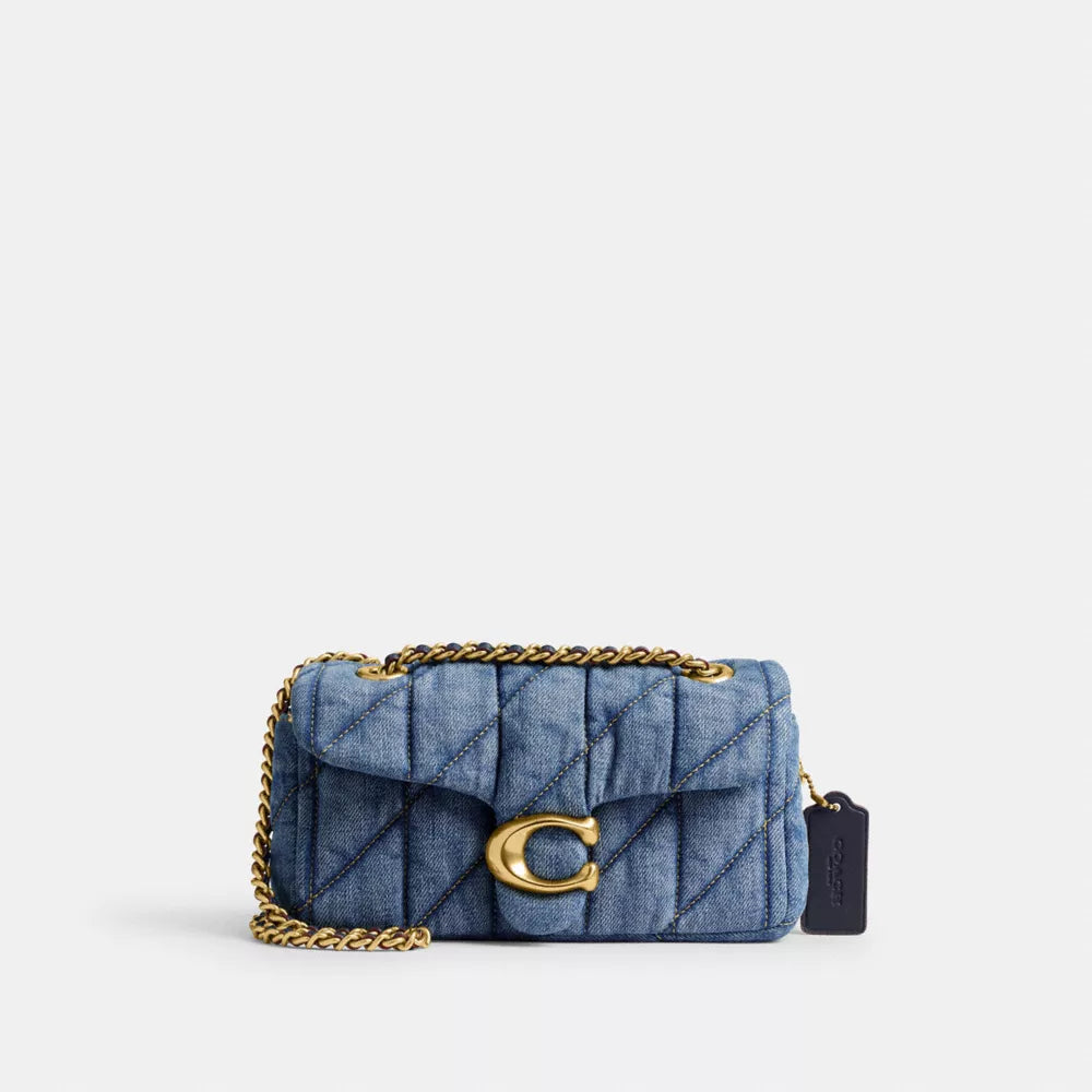 Túi COACH Tabby Shoulder Bag 20 with Quilting #Brass / Indigo