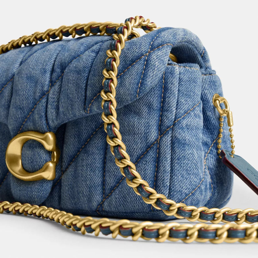 Túi COACH Tabby Shoulder Bag 20 with Quilting #Brass / Indigo