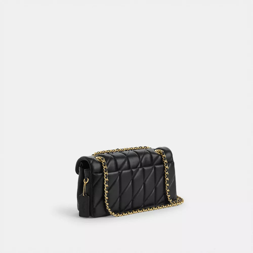 Túi COACH Tabby Shoulder Bag 26 with Pillow Quilting #Brass / Black - Kallos Vietnam