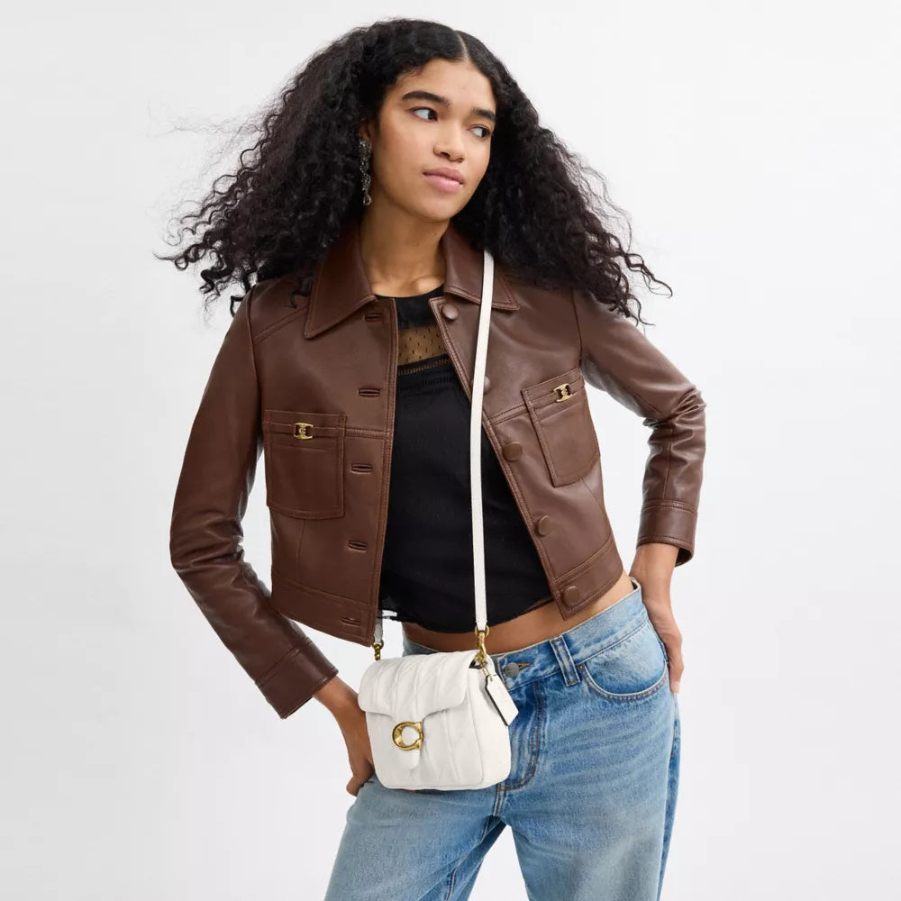 Túi COACH Times Square Tabby Shoulder Bag 17 with Quilting #Brass / Chalk - Kallos Vietnam