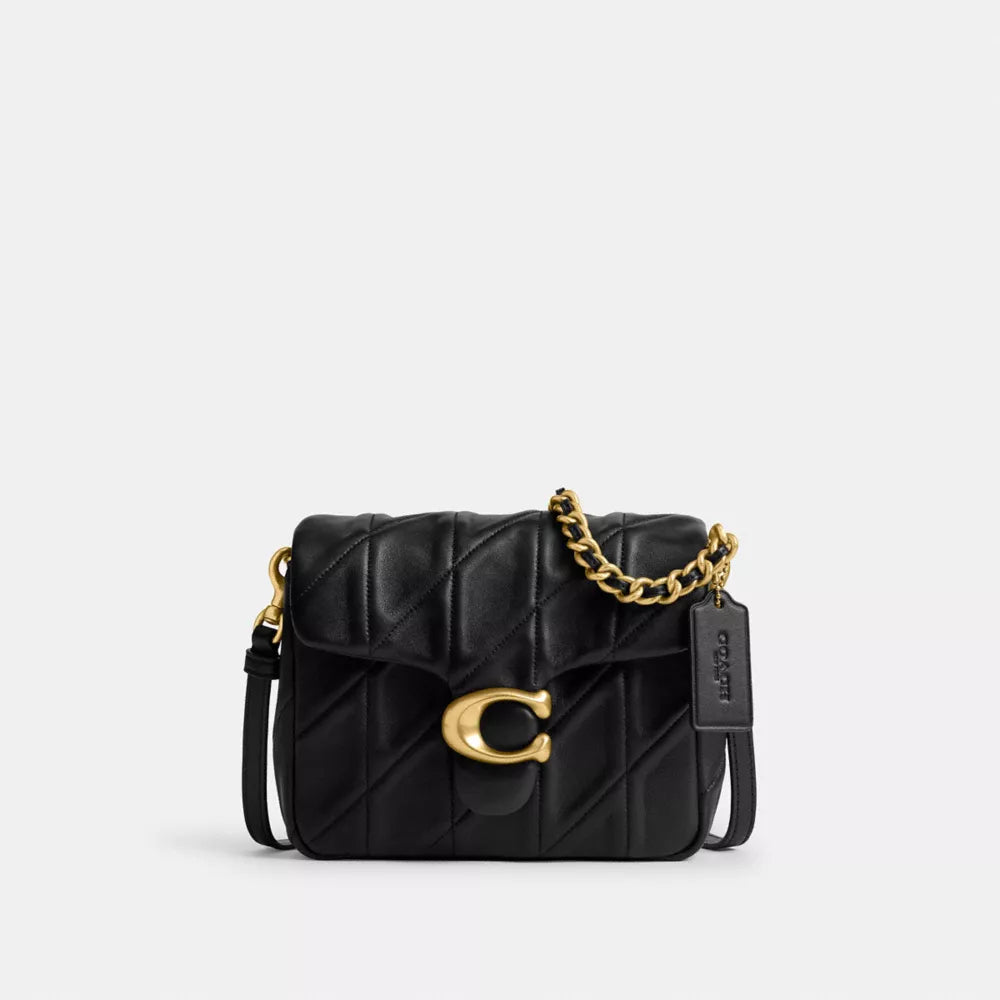 Túi COACH Times Square Tabby Shoulder Bag 17 with Quilting #Brass / Black - Kallos Vietnam
