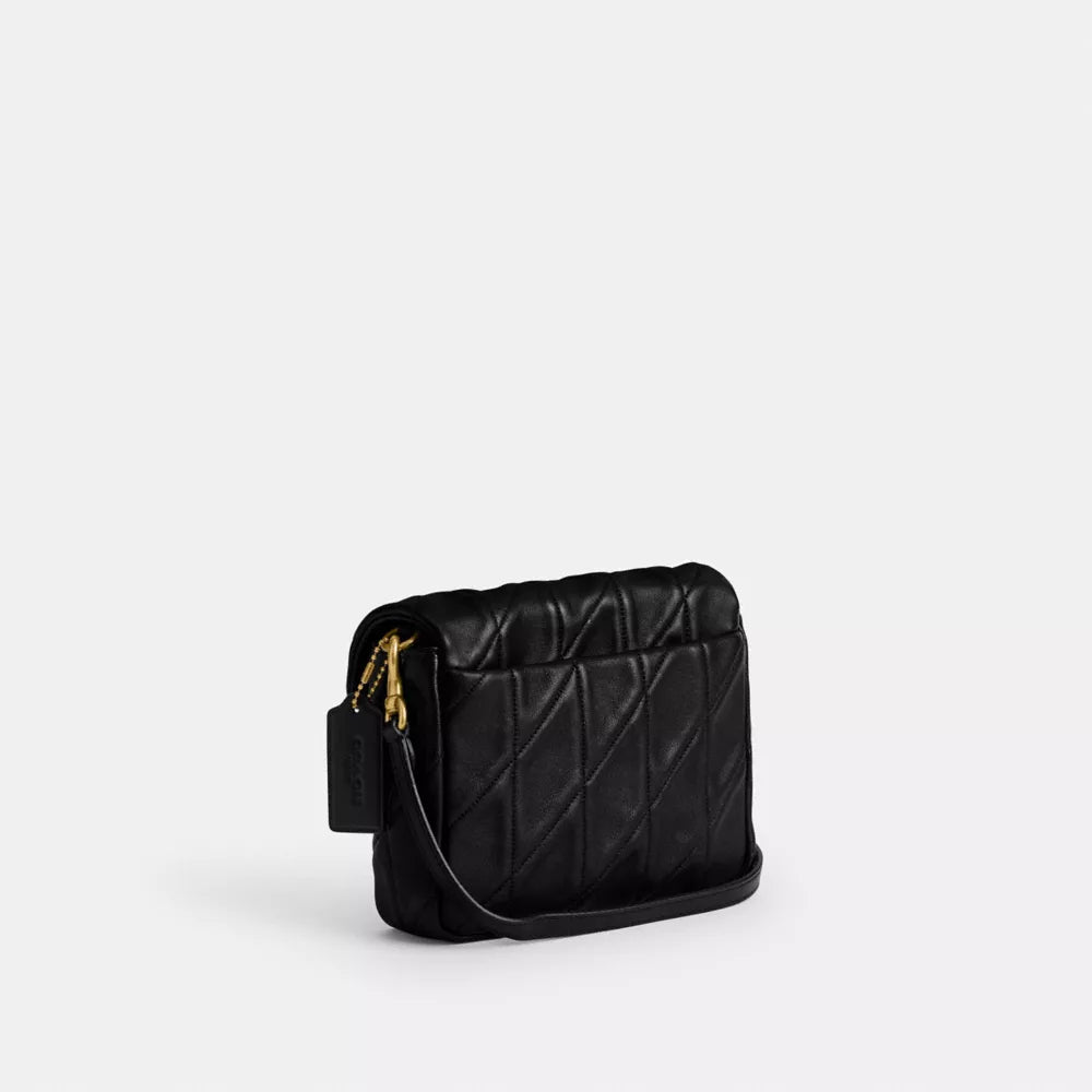 Túi COACH Times Square Tabby Shoulder Bag 17 with Quilting #Brass / Black - Kallos Vietnam