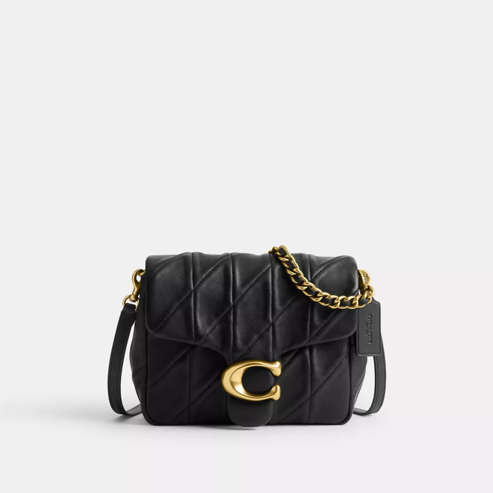 Túi COACH Times Square Tabby Shoulder Bag with Quilting #Brass / Black - Kallos Vietnam