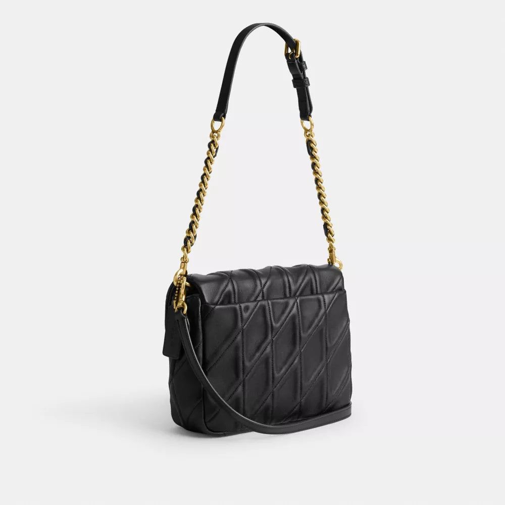 Túi COACH Times Square Tabby Shoulder Bag with Quilting #Brass / Black - Kallos Vietnam