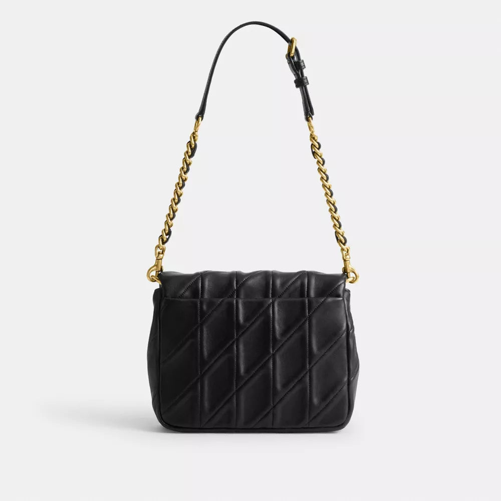 Túi COACH Times Square Tabby Shoulder Bag with Quilting #Brass / Black - Kallos Vietnam