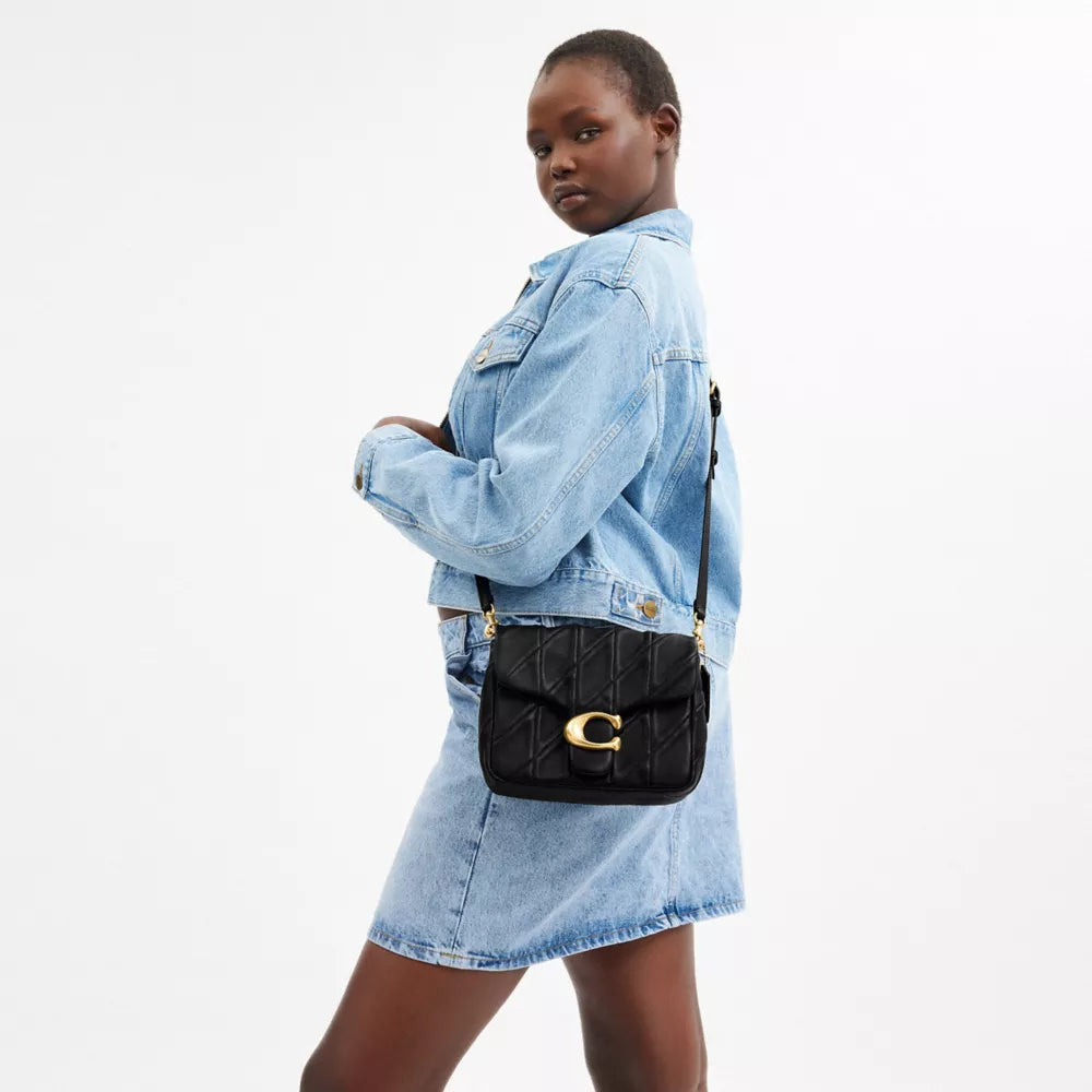 Túi COACH Times Square Tabby Shoulder Bag with Quilting #Brass / Black - Kallos Vietnam