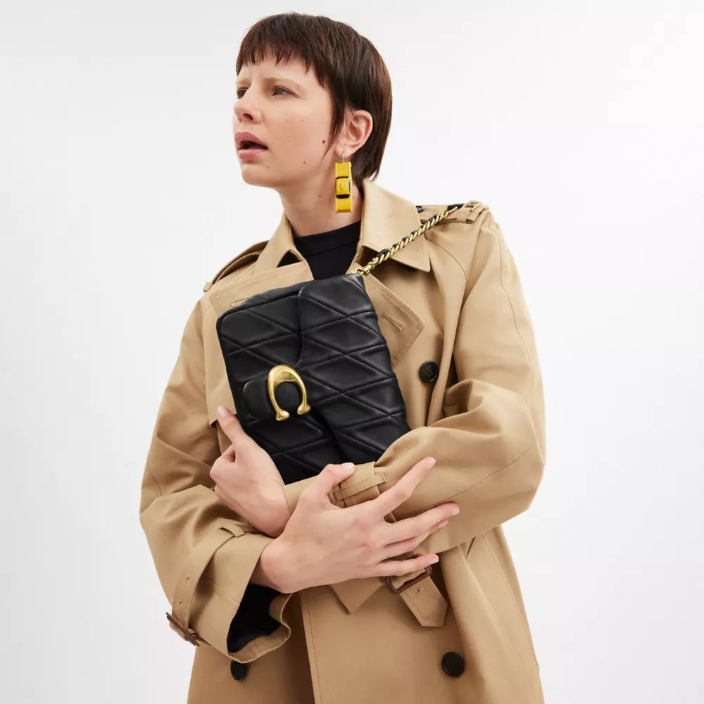 Túi COACH Times Square Tabby Shoulder Bag with Quilting #Brass / Black - Kallos Vietnam