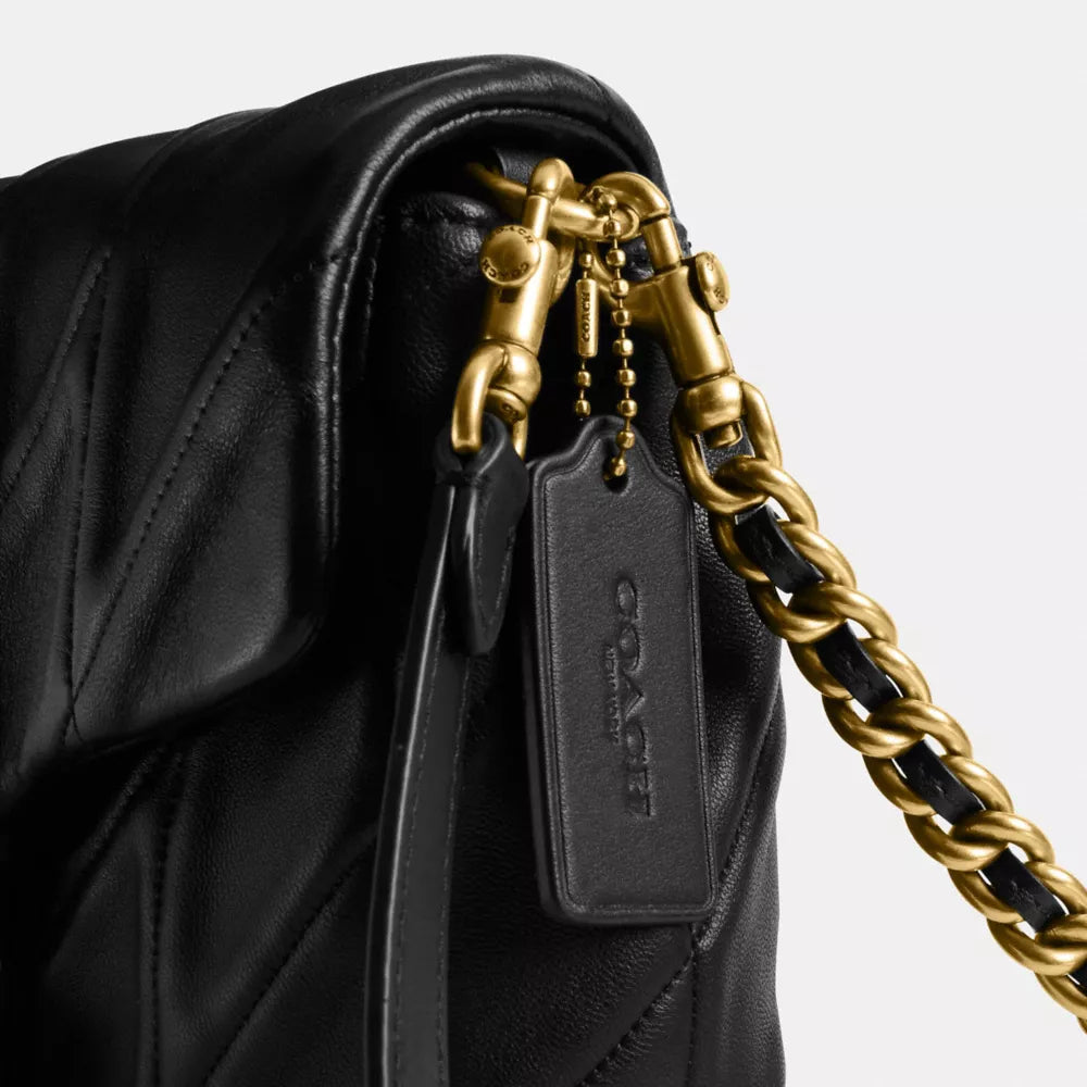 Túi COACH Times Square Tabby Shoulder Bag with Quilting #Brass / Black - Kallos Vietnam