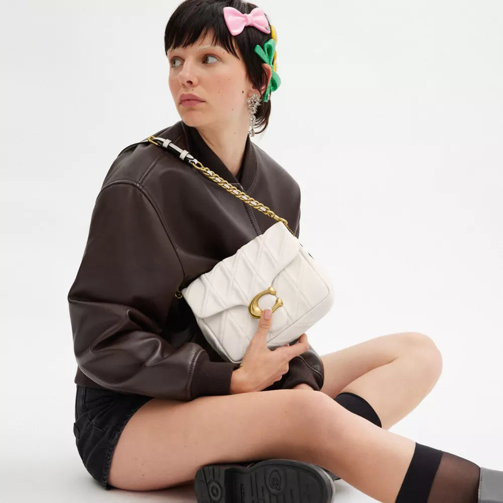 Túi COACH Times Square Tabby Shoulder Bag with Quilting #Brass / Chalk - Kallos Vietnam