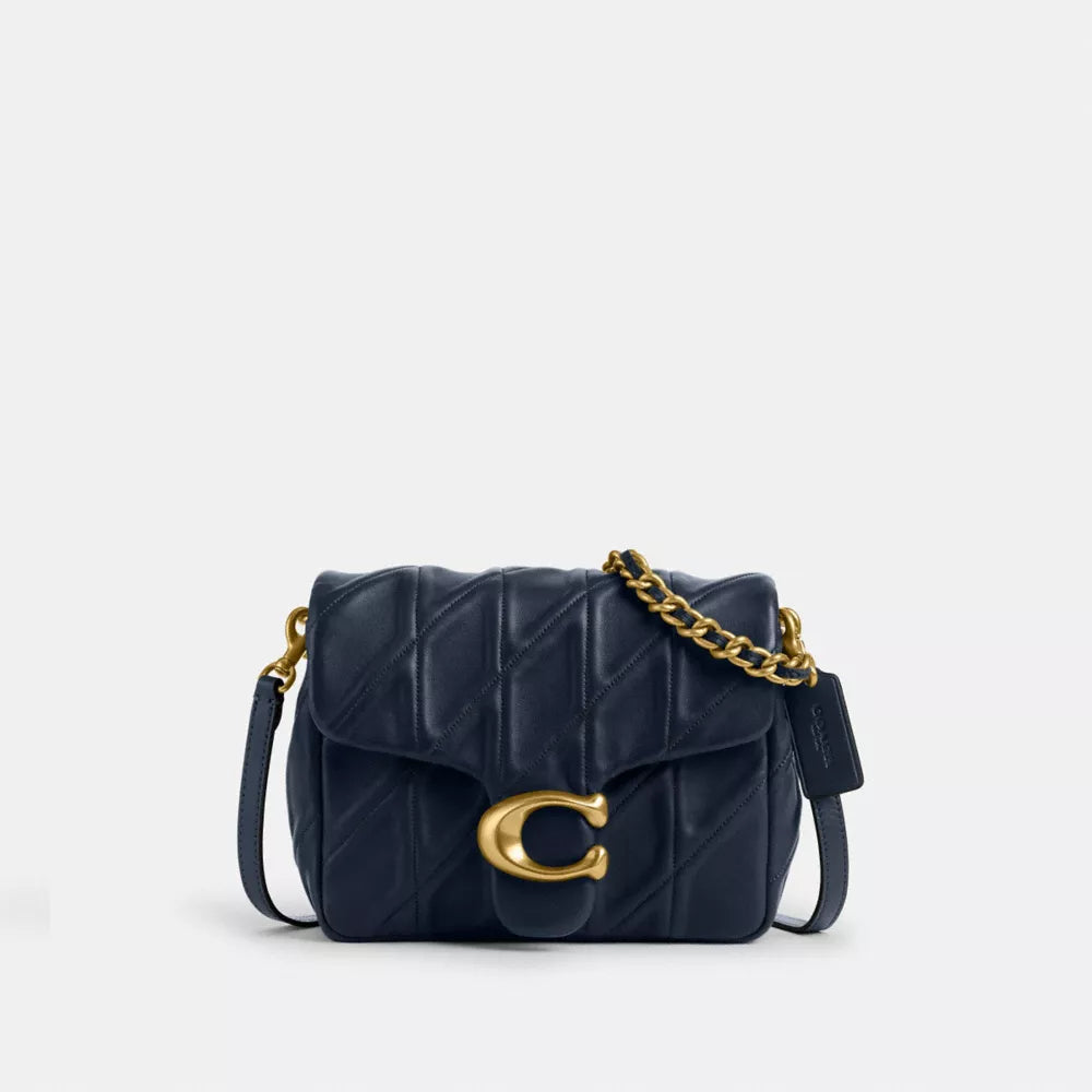 Túi COACH Times Square Tabby Shoulder Bag with Quilting #Brass / Dark Navy