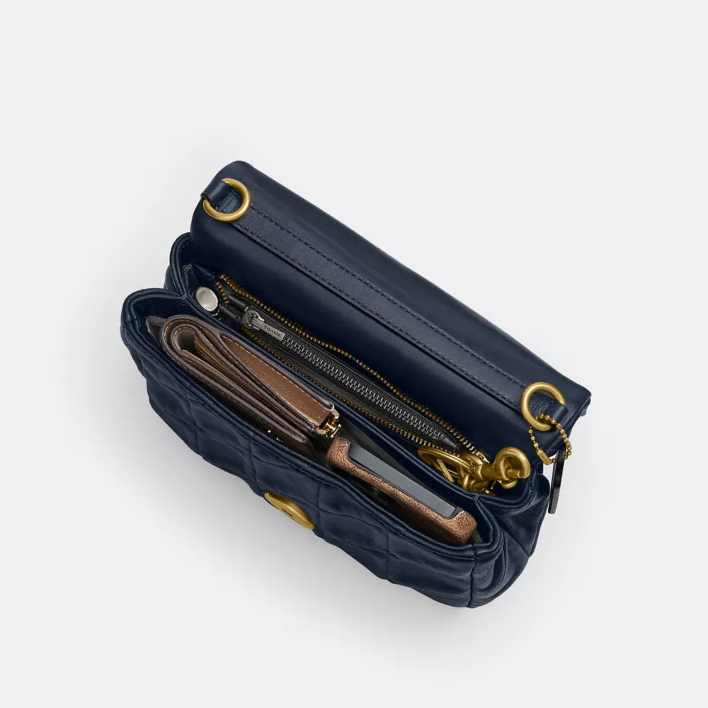 Túi COACH Times Square Tabby Shoulder Bag with Quilting #Brass / Dark Navy - Kallos Vietnam