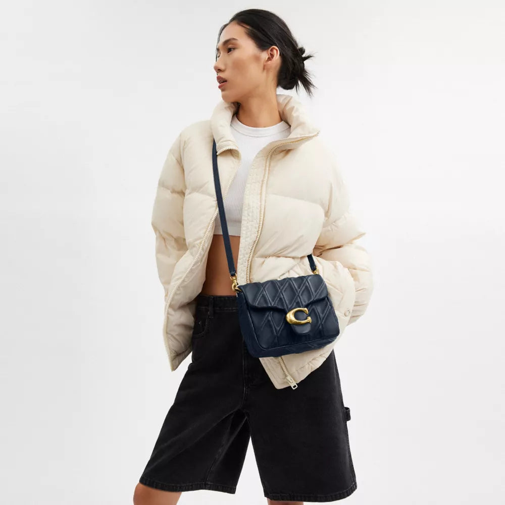 Túi COACH Times Square Tabby Shoulder Bag with Quilting #Brass / Dark Navy - Kallos Vietnam